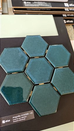 Pastilha de Porcelana Atlas Hexagonal - Verde Anguilla - SG 15399 - Atlas