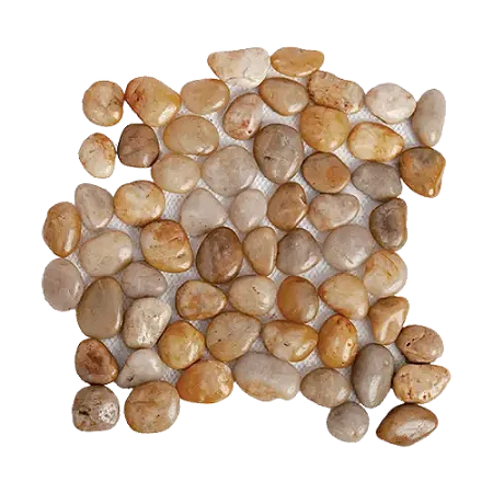 Seixo Grande Polido Amarelo - 30x30 cm - SX100 - Glass Mosaic