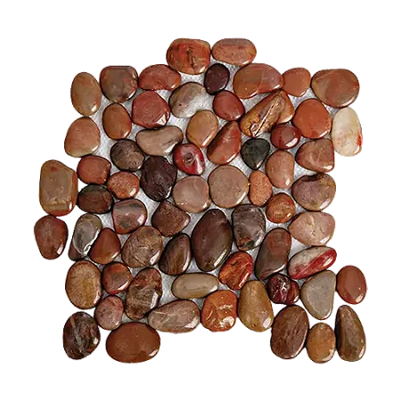 Seixo Grande Polido Vermelho/Marrom - 30x30 cm - SX101 - Glass Mosaic