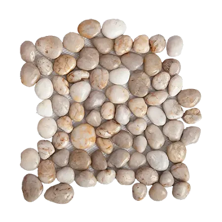 Seixo Grande Polido Bege - 30,5x30,5cm - SX292 - Glass Mosaic