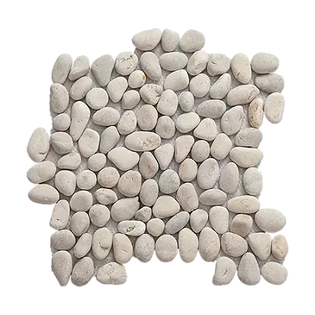 Seixo Grande Polido Branco - 30,5x30,5cm - SX298 - Glass Mosaic