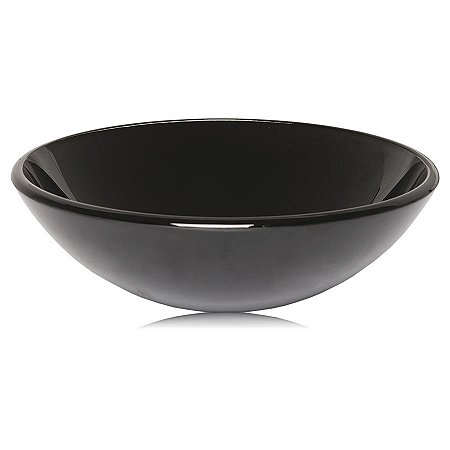 Cuba de Vidro - CGM-06 - Redondo - Esmaltado - Preto - Glass Mosaic