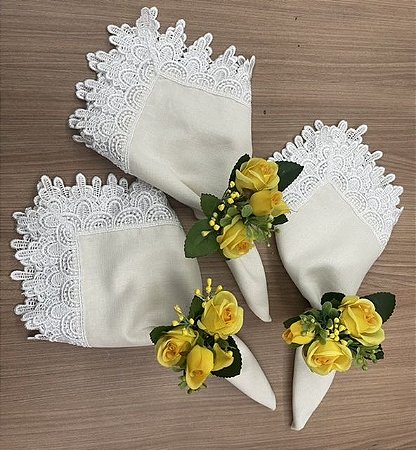 Kit 6 Lugares Branco Amarelo