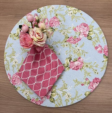 Kit 6 Lugares Floral Rosa