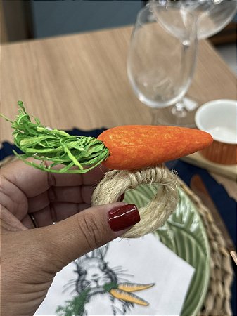 Porta-Guardanapo Cenoura – Kit com 6 Unidades | Decoração Páscoa Mesa Posta