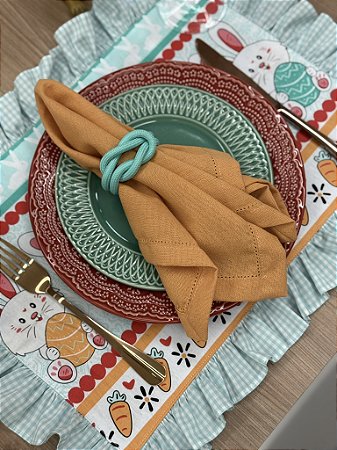 Lugar Americano Pascoa Coelho Tricoline 100 Algodao 37x47cm Unidade