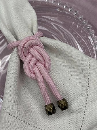 Porta-Guardanapo Nó Náutico Rosa com Ponteiras – Venda por Unidade