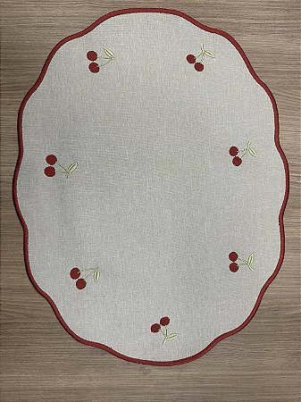 Jogo Americano Bordado Cerejas em Nylon 800 – Unidade
