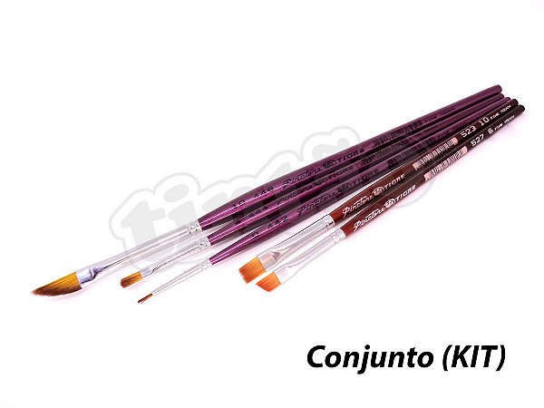 Kit para Pintura em Madeira 6274 - 5 pincéis (Pinctore/TIGRE)