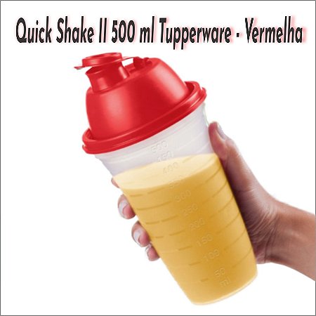 Quick Shake II 500 ml Tupperware - Vermelha