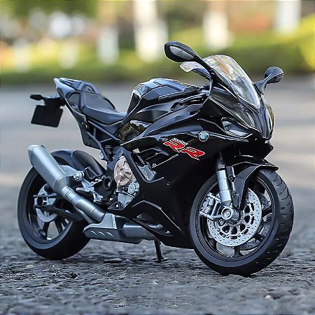 Miniatura BMW S 1000 RR 2021 Preto Welly 1:12