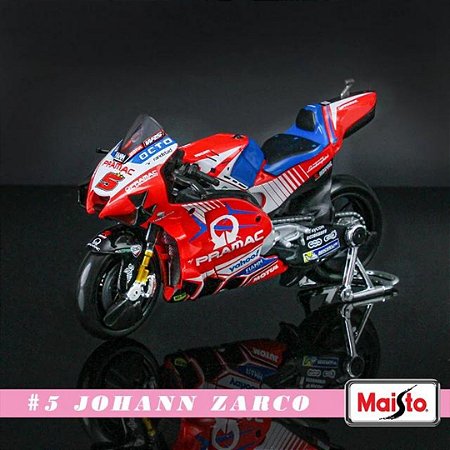 Miniatura Ducati Pramac Racing 2021 Piloto Johann Zarco #5 Maisto 1:18