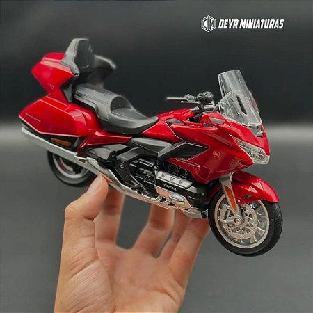 Miniatura Honda Gold Wing Tour 2020 Vermelho Welly 1:12