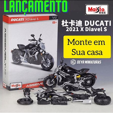 Miniatura Ducati Xdiavel S 2021 Maisto 1:12 - Linha de Montagem