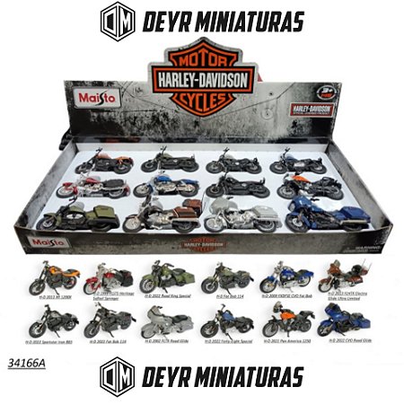 Miniaturas Motos Harley Davidson Kit 12 motos Sortidas Maisto 1:18