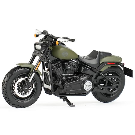 Miniatura Harley Davidson Fat Bob 112 2022 Verde Militar Maisto Edição Especial 1:18 (c/base) - Series 42