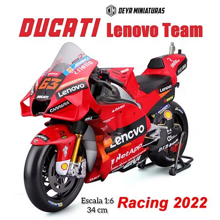Miniatura Gigante Ducati GP 2022 Piloto Francesco Bagnaia 63 Maisto 1:6 (34cm)