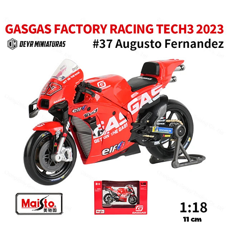 Miniatura KTM RC16 TEAM GASGAS FACTORY TECH 3 RACING MOTOGP 2023 AUGUSTO FERNANDEZ 37 Maisto 1:18