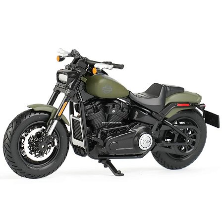Miniatura Harley Davidson Fat Bob 112 2022 Verde Militar Maisto 1:18