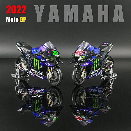 Miniatura Yamaha Motogp 2022 Piloto Fabio Quartararo #20 e Piloto Franco Morbidelli  #21 Maisto 1:18