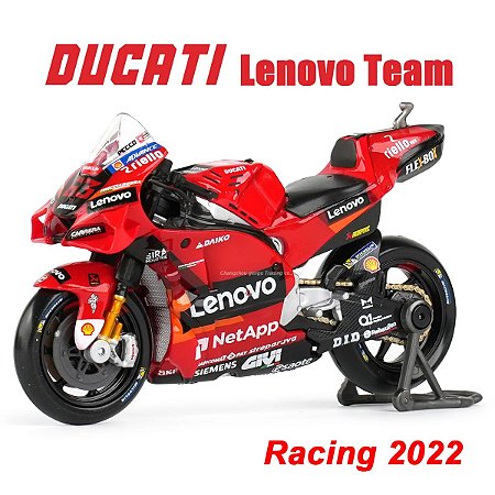 Miniatura Ducati GP Lenovo Team 2022 Piloto Francesco Bagnaia 63 Maisto 1:18