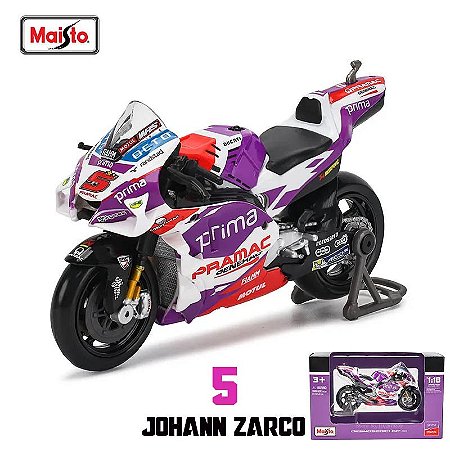 Miniatura Ducati Pramac Racing 2022 Piloto Johann Zarco 5 Maisto 1:18