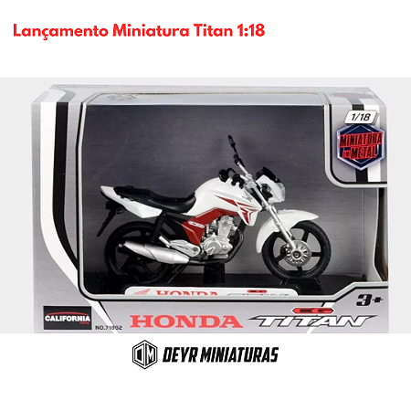 Miniatura Moto Honda CG Titan 150 Branca Motormax 1:18