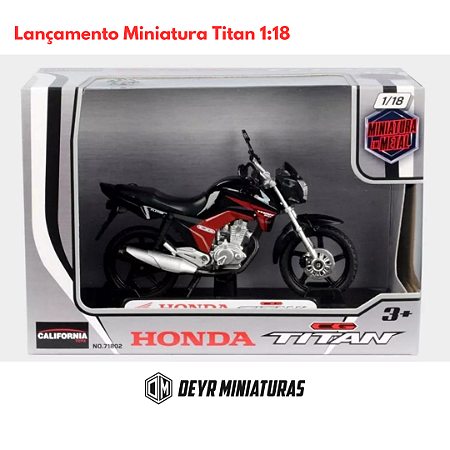 Miniatura Moto Honda CG Titan 150 Preto Motormax 1:18