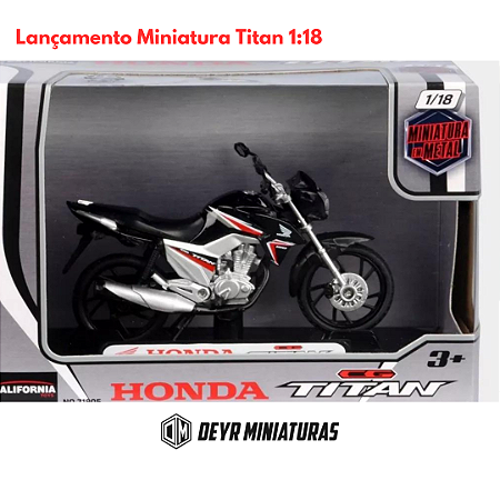 Miniatura Moto Honda CG Titan 160 Preto Motormax 1:18