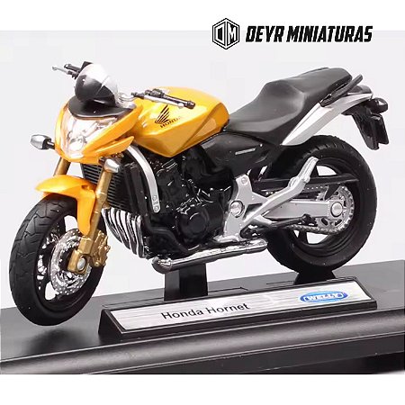 Miniatura Honda Hornet 2008 Welly 1:18 C/Base