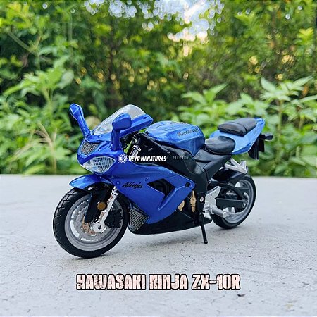 Miniatura Kawasaki Ninja ZX10R 2004 Bburago 1:18