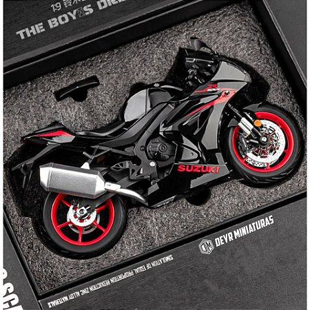 Miniatura Gigante Suzuki GSX-R 1000 R Preto Escala 1:9 - Embalagem Premium Para Presente (23 cm)