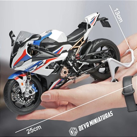 Miniatura Gigante BMW S 1000 RR 2021 Escala 1:9 - Acende Faróis
