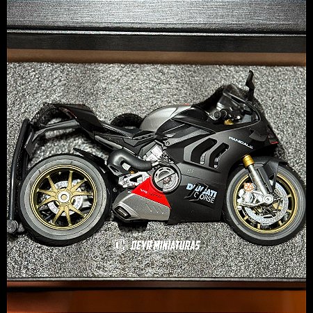 Miniatura Gigante Ducati Panigale V4 SP 2023 Preto Escala 1:9 + EMBALAGEM PREMIUM PARA PRESENTE