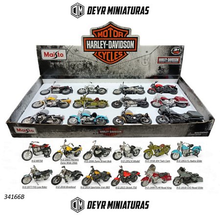 Miniaturas Motos Harley Davidson Kit C/12 motos Sortidas Maisto 1:18
