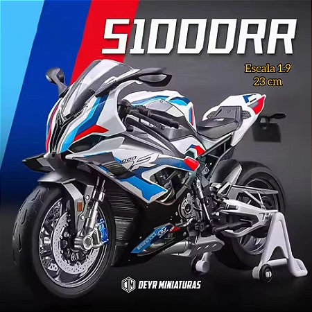 Miniatura BMW M 1000 RR 2021 Escala 1:9 - Acende Farol - 23 cm