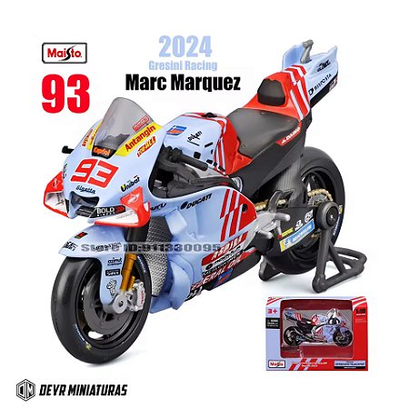 Miniatura MotoGP Gresini Racing 2024 Maisto 1:18 - Piloto Marq Marquez 93