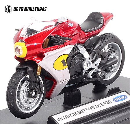 Miniatura MV Agusta Superveloce Ago 2021 Welly 1:18 C/Base