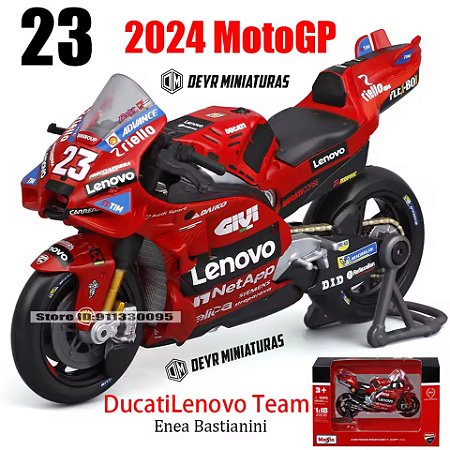 Miniatura Ducati Lenovo Team MotoGP 2024 - Piloto Enea Bastianini #23 Maisto 1:18