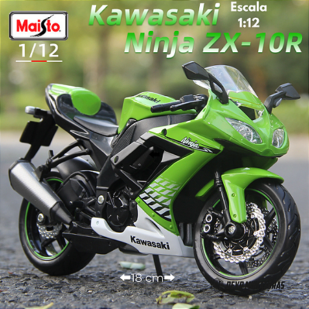 Miniatura Kawasaki Ninja ZX-10R 2010 Maisto 1:12 - 18 cm