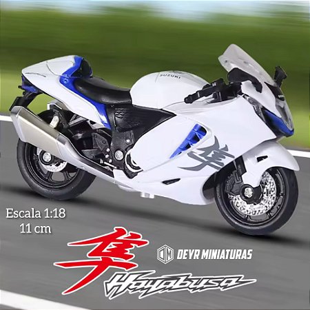 Miniatura Suzuki Hayabusa 2023 Branco Escala 1:18