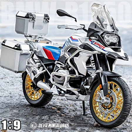 Miniatura Gigante BMW R 1250 GS Rallye 2022 c/baús Escala 1:9 (25 cm)