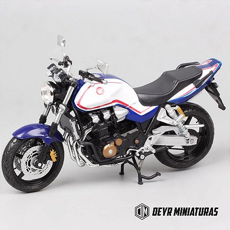 Miniatura Honda CB 1300 SF Branco Listras Vermelhas Automaxx 1:12 - 17 cm
