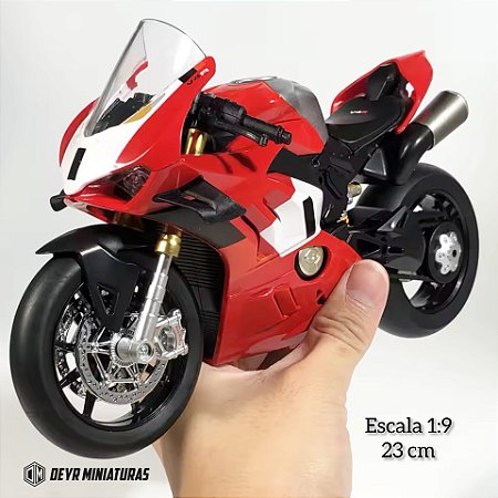 Miniatura Premium Ducati Panigale V4 R 2023 Escala 1:9 (23 cm) - C/Spray e Aceleração