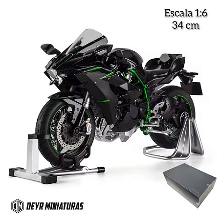 Miniatura Premium Kawasaki Ninja H2 1:6 - Spray, Aceleração, Efeito Luzes e Som