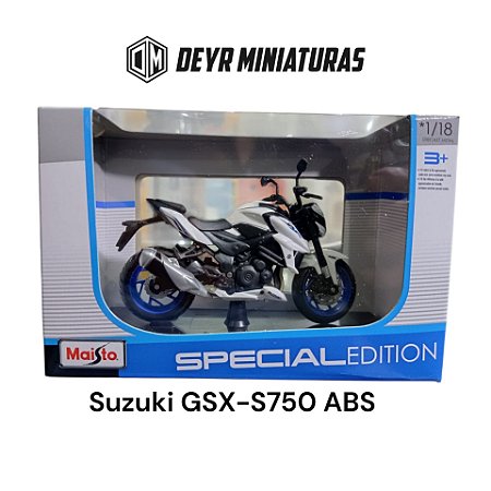 Miniatura Suzuki GSX-S 750 ABS 2019 Maisto Edição Especial 1:18