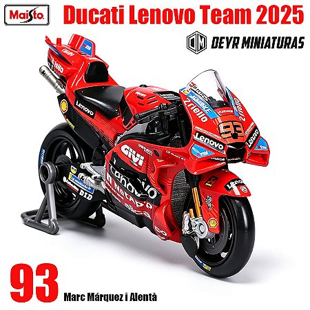 Miniatura Motogp Ducati Lenovo Team 2025 Piloto Marc Marquez #93 Maisto 1:18