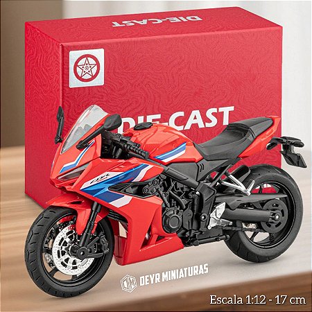 Miniatura Honda CBR 650R 2025 - Escala 1:12 - 17 cm + Embalagem Para Presente