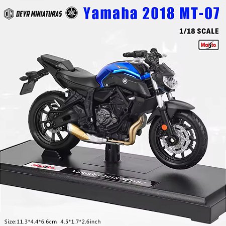Miniatura Yamaha MT 07 2018 Azul Edição Especial Maisto 1:18