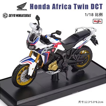 Miniatura Honda Africa Twin DCT Tricolor 2017 Maisto Edição Especial 1:18